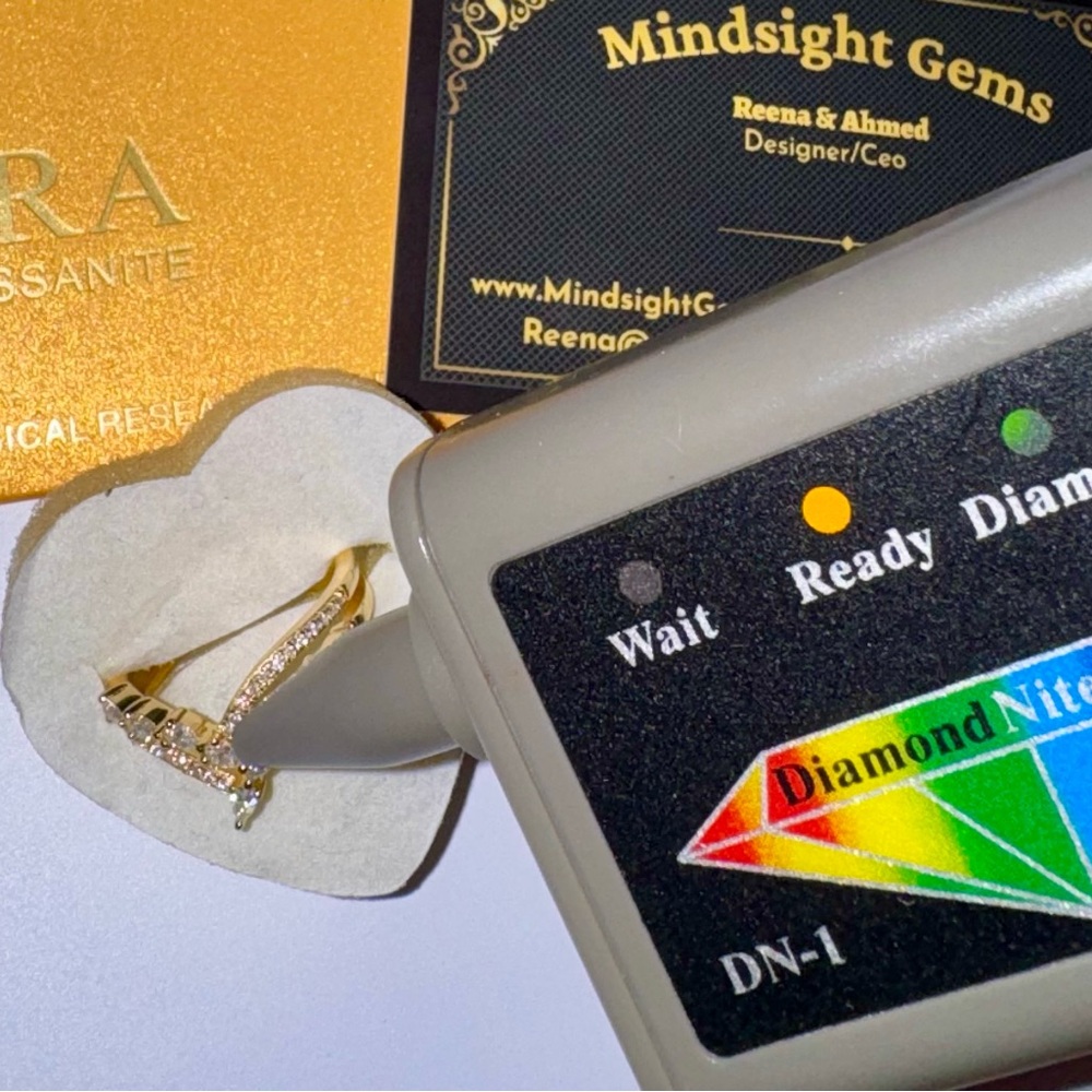 14k Yellow Gold Vermeil VVS GRA CERTIFIED ring, Size 9, 100% Pass Diamond tester - Picture 7 of 8